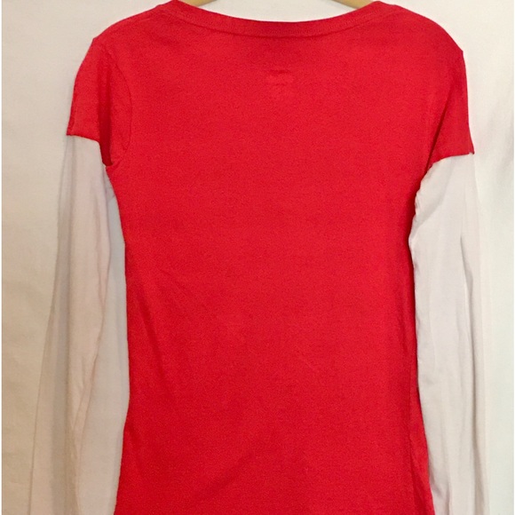 Pro Edge Texas Tech T-shirt with white long sleeves/deep V neck, college - Picture 2 of 4